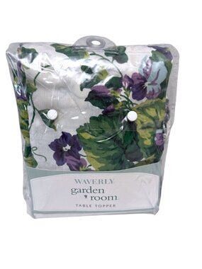 Waverly Garden Room Tablecloth  36" Round Sweet Violets Ruffle Topper NWT
